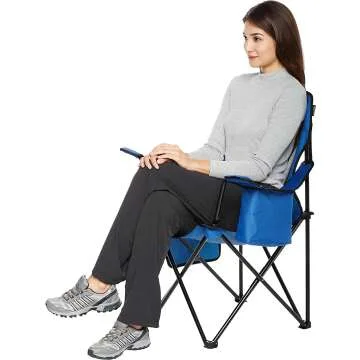 Comfortable Folding Mesh-Back Camping Chair - Amazon Basics
