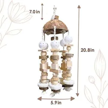 SIMENA Bird Chewing Toy for Parrots, Bite Toy for African Grey Cockatoos Amazon Parrots Large and Medium Size Parrots, Bird Toys for Cage, Parrot Toys Made of Natural Wooden Blocks (Plain)