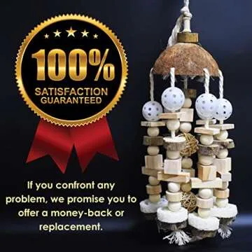 SIMENA Bird Chewing Toy for Parrots, Bite Toy for African Grey Cockatoos Amazon Parrots Large and Medium Size Parrots, Bird Toys for Cage, Parrot Toys Made of Natural Wooden Blocks (Plain)