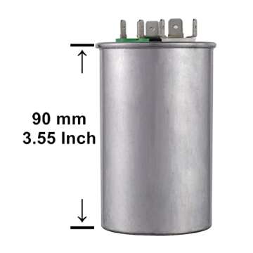 BOJACK 40+5 uF 40/5 MFD ±6% 370V/440 VAC CBB65 Dual Run Circular Start Capacitor for AC Motor Run o...