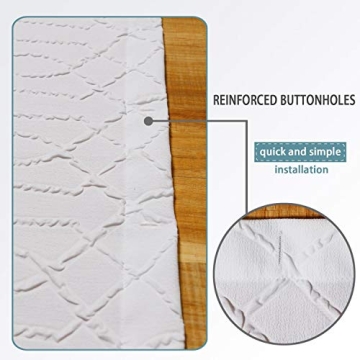 OWENIE Luxurious White Shower Curtain - 3D Embossed Design