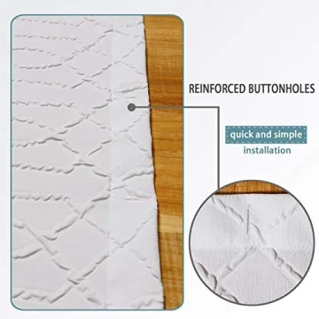 OWENIE Luxurious White Shower Curtain - 3D Embossed Design