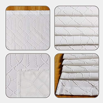 OWENIE Luxurious White Shower Curtain - 3D Embossed Design