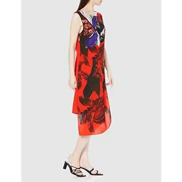 Desigual Women's Asymmetric Vest in Carmin Color