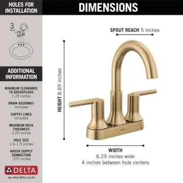 Buy DELTA Trinsic Centerset Faucet Champagne Bronze