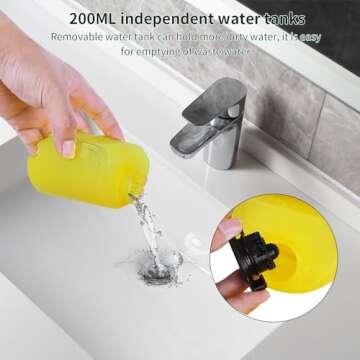 Window Vacuum, Window Vacuum Squeegee, Cordless Window Vacuum Cleaner, Rechargeable Window Vac with Spray/Squeegee/Vacuum, Electric Squeegee for Windows, Tiles, Mirrors, 200ml Water Tank