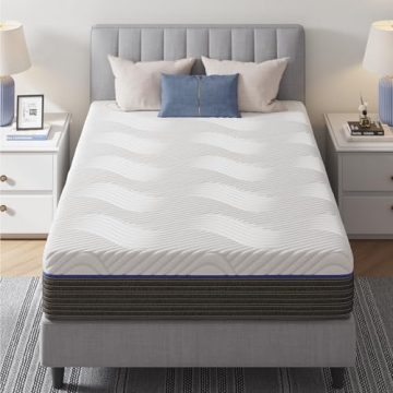 Rolanstar Twin Size Mattress 8 Inch, Gel Memory Foam Mattress for Pressure Relief, Fiberglass-Free Comfort Mattress in a Box, Medium Firm Mattres for Kids, CertiPUR-US Certified, White