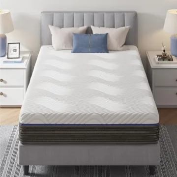 Rolanstar Twin Size Mattress 8 Inch, Gel Memory Foam Mattress for Pressure Relief, Fiberglass-Free Comfort Mattress in a Box, Medium Firm Mattres for Kids, CertiPUR-US Certified, White