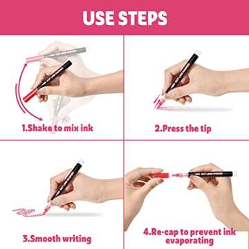 12 Colors Shimmer Markers Outline Pens for Drawing Art School Supplies, Valentines Day Gifts for Kids, Gifts for Teen Girls, Teen Girl Gifts Trendy Stuff, Art Crafts Gifts for 4-13 Year Old Girl