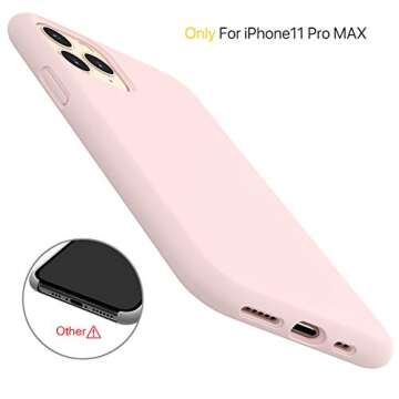 Miracase Liquid Silicone Case Compatible with iPhone 11 Pro Max 6.5 inch(2019), Gel Rubber Full Body Protection Shockproof Cover Case Drop Protection Case (Sand Pink)