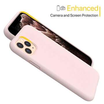 Miracase Liquid Silicone Case Compatible with iPhone 11 Pro Max 6.5 inch(2019), Gel Rubber Full Body Protection Shockproof Cover Case Drop Protection Case (Sand Pink)
