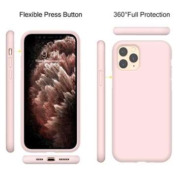 Miracase Liquid Silicone Case Compatible with iPhone 11 Pro Max 6.5 inch(2019), Gel Rubber Full Body Protection Shockproof Cover Case Drop Protection Case (Sand Pink)