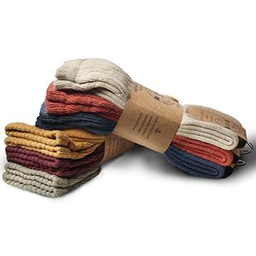 Yacht & Smith 6 Pairs Women's Scrunched Slouch Socks, Cotton Boot Socks Bulk Pack