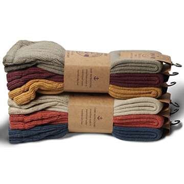 Yacht & Smith 6 Pairs Women's Scrunched Slouch Socks, Cotton Boot Socks Bulk Pack