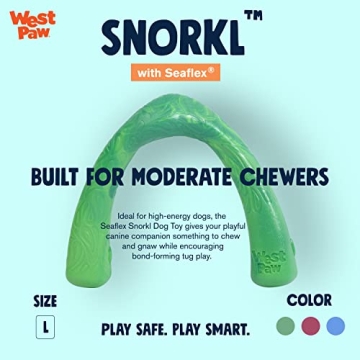 WEST PAW Seaflex Snorkl Dog Tug Chew Toy for Moderate Chewers