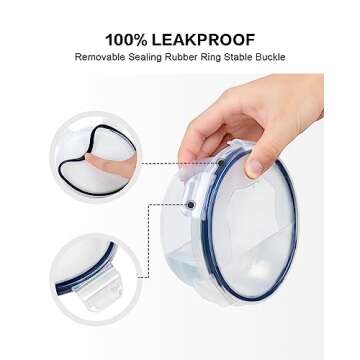 FOOYOO 32 Piece Food Storage Container with Lids (16 Containers + 16 Lids) - Plastic Food Airtight Leak Proof Snap Lock Lids, BPA Free Storage Containers with Lids