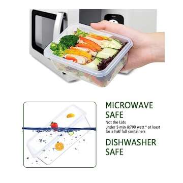 FOOYOO 32 Piece Food Storage Container with Lids (16 Containers + 16 Lids) - Plastic Food Airtight Leak Proof Snap Lock Lids, BPA Free Storage Containers with Lids