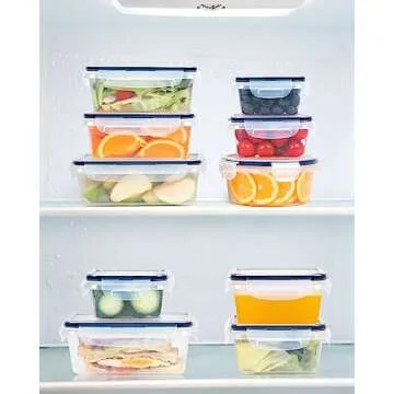 FOOYOO 32 Piece Food Storage Container with Lids (16 Containers + 16 Lids) - Plastic Food Airtight Leak Proof Snap Lock Lids, BPA Free Storage Containers with Lids