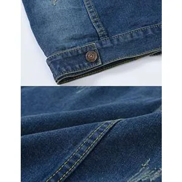 VIEWON Women's Casual Denim Waistcoat Frayed Sleeveless Ripped Jacket Vest with Pockets Denim L