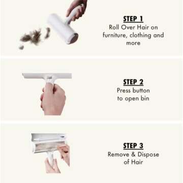 Purstine Roller Pet Hair Remover and Reusable Lint Roller - Cat and Dog Hair Remover for Furniture, Carpet, Clothes, Bedding and Car Seats- Lightweight, Multi-Surface Fur Removal Tool (Red)