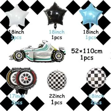 142 Pcs Race Car Balloons Garland for Kids Parties
