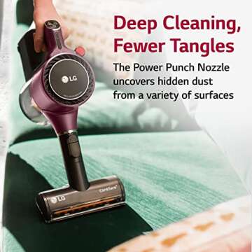 LG CordZero Cordless Stick Vacuum Cleaner, 2 Batteries [10 Year Motor Warranty] Powerful Cleaning for Carpet, Floor, Hardwood, Pet Hair, Furniture, Dust, Lightweight, High-Capacity Dust Bin, A927