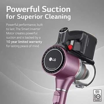 LG CordZero Cordless Stick Vacuum Cleaner, 2 Batteries [10 Year Motor Warranty] Powerful Cleaning for Carpet, Floor, Hardwood, Pet Hair, Furniture, Dust, Lightweight, High-Capacity Dust Bin, A927