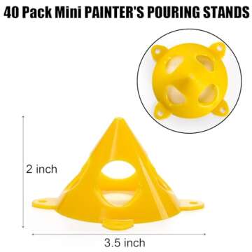 Bekith 40 Pack Yellow Cone Canvas and Cabinet Door Risers - Acrylic and Epoxy Pouring Paint Canvas S...