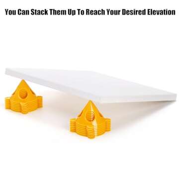 Bekith Yellow Cone Canvas Risers - 40 Pack of Support Stands