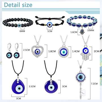 Jslohas Evil Eye Jewelry Set for Protection and Good Luck
