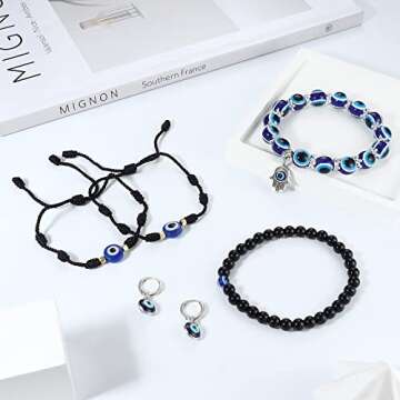 Jslohas Evil Eye Jewelry Set for Protection and Good Luck