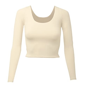 Almere Long Sleeve Top for Women, Contour Double-Lined Seamless Smooth Fabric Sleeved Basic Top, Low...
