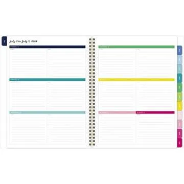 AT-A-GLANCE 2023-2024 Academic Planner, Simplified by Emily Ley, Weekly & Monthly, 8-1/2" x 11", Large, Monthly Tabs, Flexible Cover, Happy Stripe (EL10-905A)