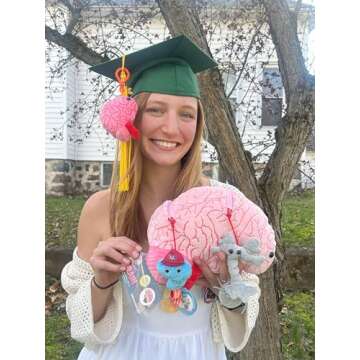 GIANTmicrobes Deluxe 9.5" Brain with Neuron Plush, Brain Toy, Brain Gifts for Neurologist, Brain Surgery Recovery Gifts, Neurology Gifts, Neuroscience Gifts, Brain Injury Gift, Biology Gift