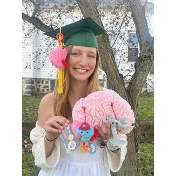 GIANTmicrobes Deluxe 9.5" Brain with Neuron Plush, Brain Toy, Brain Gifts for Neurologist, Brain Surgery Recovery Gifts, Neurology Gifts, Neuroscience Gifts, Brain Injury Gift, Biology Gift