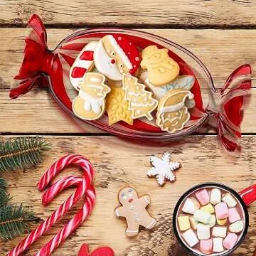 Uiifan Christmas Peppermint Candy Tray Set for Holidays