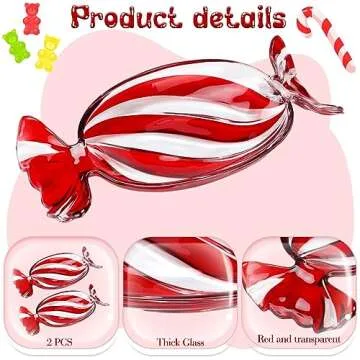 Uiifan Christmas Peppermint Candy Tray Set for Holidays