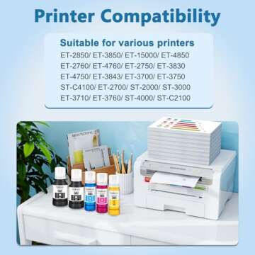DEEIYUER 502 Ink Refill Bottles - High Yield for Ecotank ET-2850 ET-3850 ET-15000