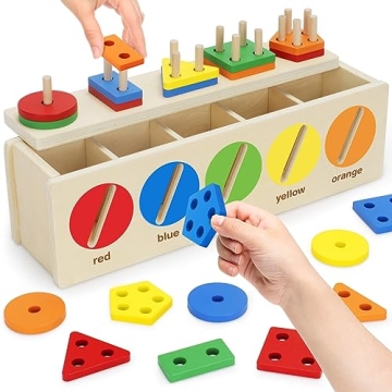 V-Opitos Montessori Wooden Color & Shape Sorting Box for Early Learning
