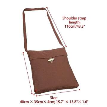 PROCOS Viking Canvas Shoulder Bag, Renaissance Medieval Small Pilgrim Pouch Bag