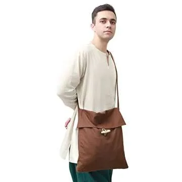 PROCOS Viking Canvas Shoulder Bag, Renaissance Medieval Small Pilgrim Pouch Bag