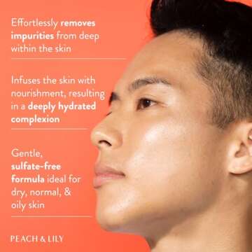 Peach & Lily - Power Calm Hydrating Gel Cleanser - Korean Skincare Face Wash - Dry, Normal, & Oily Skin - Vegan, Gluten Free, Fragrance Free, Never Tested on Animals - Travel Size - 100 ML, 3.38 FL OZ