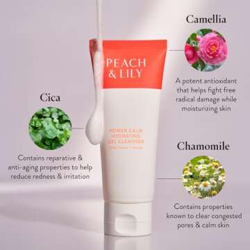 Peach & Lily - Power Calm Hydrating Gel Cleanser - Korean Skincare Face Wash - Dry, Normal, & Oily Skin - Vegan, Gluten Free, Fragrance Free, Never Tested on Animals - Travel Size - 100 ML, 3.38 FL OZ