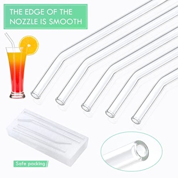 20 Pack Reusable Glass Straws for Smoothies and Cocktails