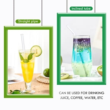 20 Pack Reusable Glass Straws for Smoothies and Cocktails