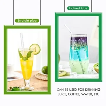 20 Pack Reusable Glass Straws for Smoothies and Cocktails