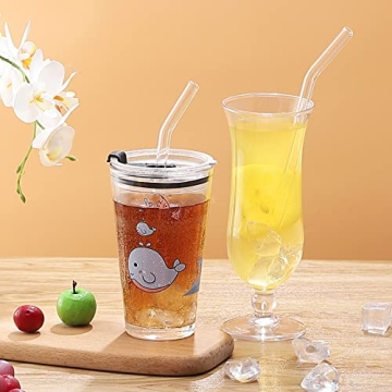 20 Pack Reusable Glass Straws for Smoothies and Cocktails