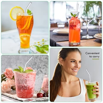 20 Pack Reusable Glass Straws for Smoothies and Cocktails