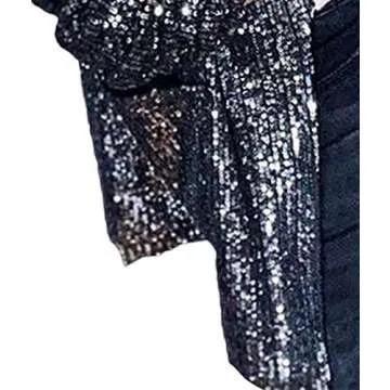 Dazzling SEMATOMALA Women's Sequin Open Front Blazer