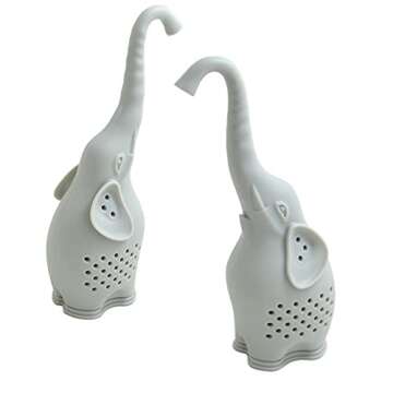 2pc Silicone Tea Infuser Creative Elephant Tea Strainer (Grey)